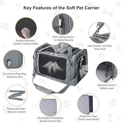 EliteField Deluxe Soft Pet Carrier for Cats and Dogs (3-Year Warranty)