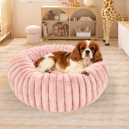 Washable Small Cat Dog Bed,Puppy Bed Cat Beds for Indoor Cats(Pink,M)