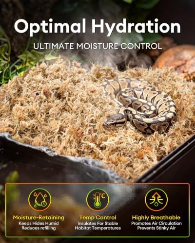 Sphagnum Moss for Reptiles & Plants, 7 OZ Terrarium Moss Bedding