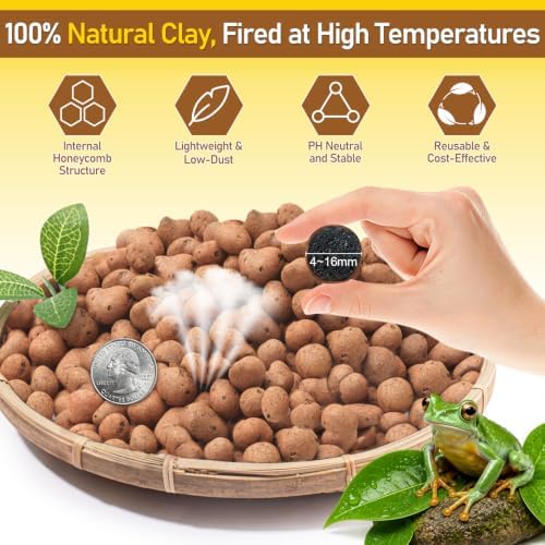 Riare 4LBS Organic Expanded Clay Balls Terrarium Substrate for Reptiles