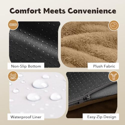 MEKIY Orthopedic Waterproof Dog Bed Pet Couch with Bolster for Medium Dogs