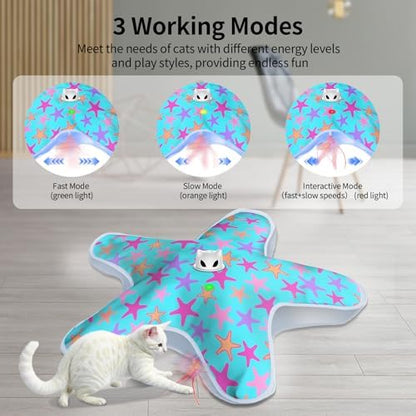 Interactive Cat Toys for Indoor Cats with Moving Concealed Feathers