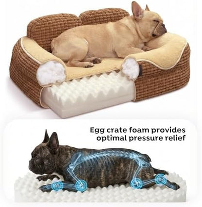 Veehoo Square Small Dog Bed, Orthopedic Dog Bed Washable Couch Sofa, 24"