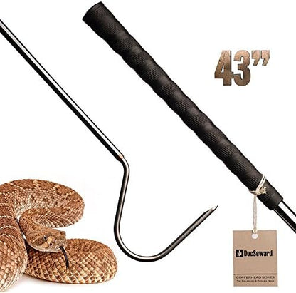 Snake Hook, Copperhead Series for Catching, Controlling, or Moving Snakes, Stainless Steel & Copper, Field Length (43 inches)