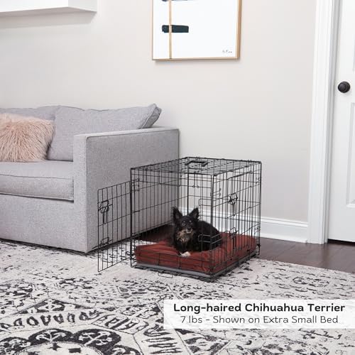 Happy Hounds Cooper Deluxe Reversible Crate Pad - Extra Small - Burgundy