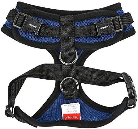 Puppia Authentic RiteFit Harness with Adjustable Neck, Medium, Royal Blue