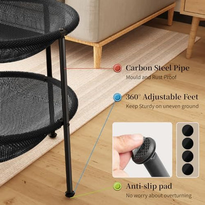 JUNSPOW Double Cat Bed Black, Breathable for 2 Cats 22.8in x18.7in x 18.7in