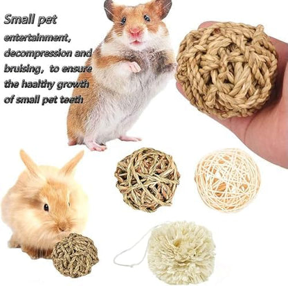 16PCS Guinea Pig Toys, Rabbit Play Balls Rolling, Teeth Care Molar Toys for Hamster Rabbit Guinea Pig Rats Gerbils Hamster Chinchilla Etc