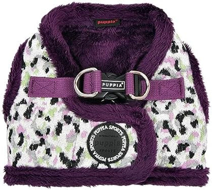 Puppia Huxley Vest Dog Harness Step-in Warm Winter Leopard Pattern for Small and Medium Dog, Purple, X-Large