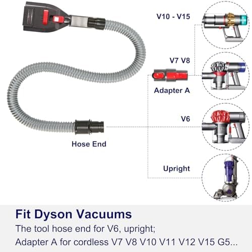 Dog Hair Vacuum Attachment for Dyson Vacuums, Pet Grooming Tool with Extension Hose and Adapter, Compatible with V6 V7 V8 V10 V11 V12 V15 Gen5 Animal Ball Upright Canister Cordless Stick Models