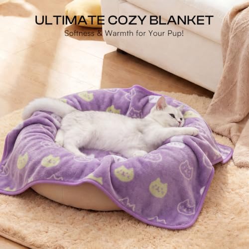 Luciphia 3 Pack Soft Fleece Dog Blankets for Medium Dogs Puppy Cats,30"x20"