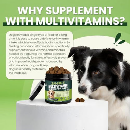 24-in-1 Dog Vitamins and Supplements 60 Ct Daily Multivitamin for Dogs