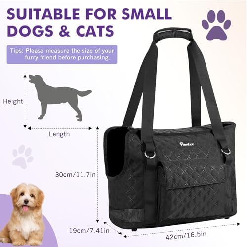 Pawaboo Dog Purse Carrier for Small Dogs with Pocket,Up to 11Lbs