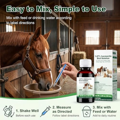 Internal Gut Cleanse for Horses – Gentle Liquid Digestive Support for Equine Comfort & Intestinal Health – Easy-to-Use Formula for All Ages