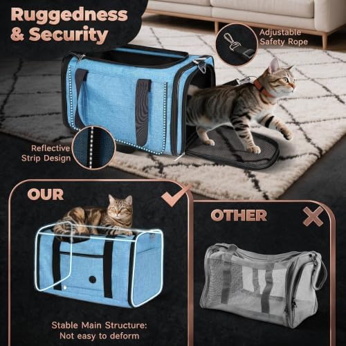YUDODO 25lbs Cat Carrier Lightproof Soft Sided Pet Carrier for Large Cat