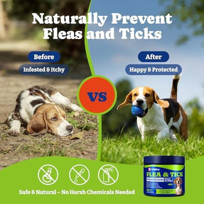 Flea & Tick Prevention for Dogs Chewables,Dog Immune Support Supplement