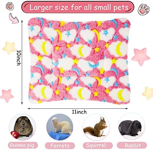 Jetec 3 Pcs Guinea Pig Beds, Fleece Small Animal Mats, Moon, Colorful
