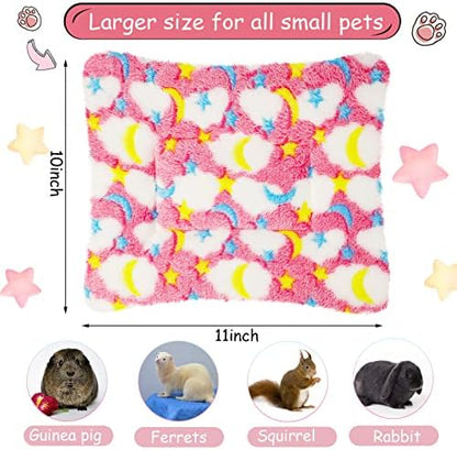 Jetec 3 Pcs Guinea Pig Beds, Fleece Small Animal Mats, Moon, Colorful