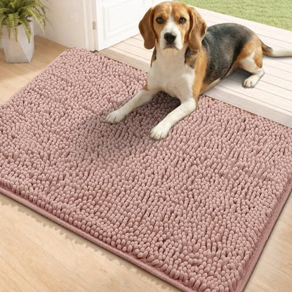 Bcoimo Super Absorbent Dog Door Mat, 36"*24" Anti Slip Mat for Muddy Paws