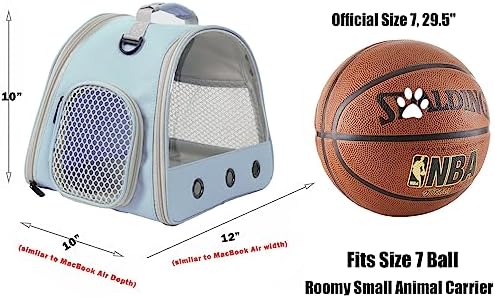 Guinea Pig Carrier Backpack, Clear Bubble Window Backpack for Guinea Pig, Bunny Rat Bird (Blue, Carrier)