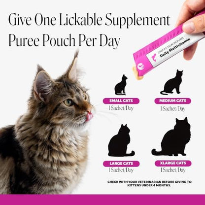 Pet Honesty Vet Backed Cat Multivitamin Lickable Puree, Salmon, 40 Ct