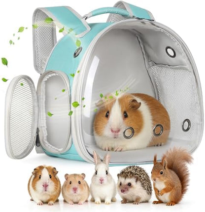 Guinea Pig Backpack, Space Capsule Bubble Window Small Animal Backpack for Guinea Pig, Bird Bunny Rat