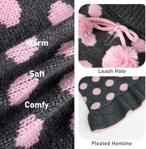 KYEESE Dog Sweater Dress for Small Dogs Turtleneck Thick Knit Pullover