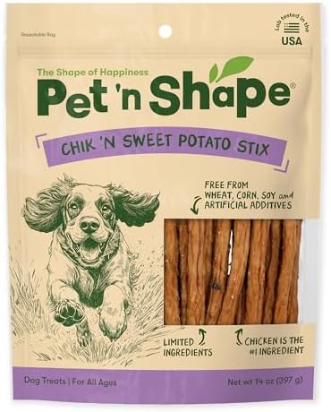 Pet 'n Shape Chik 'n Sweet Potato Stix – Made and Sourced in The USA- Natural Healthy Dog Treat, 14 Ounce