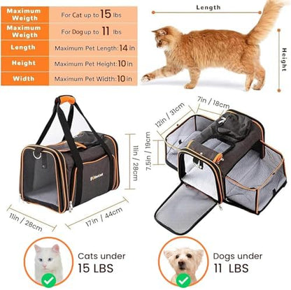 Pet Carrier Airline Approved, 17x11x11 TSA Travel Carrier