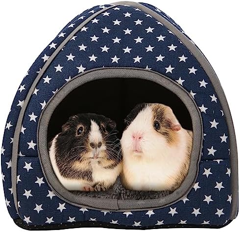 Cozy Guinea Pig Hideout Bed Soft Fleece Material Removable Cushion Washable and Dryer Friendly Perfect Cage Accessories for Rabbits Hamsters Hedgehogs