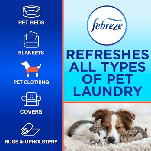 Febreze Laundry Detergent Additive for Pet Supplies,Maximum Strength In Wash Pet Odor Eliminator,Designed to Remove Tough Odors in Fabrics and Clothing-in a Wash,Fresh Scent,98 fl oz,(Pack of 2)