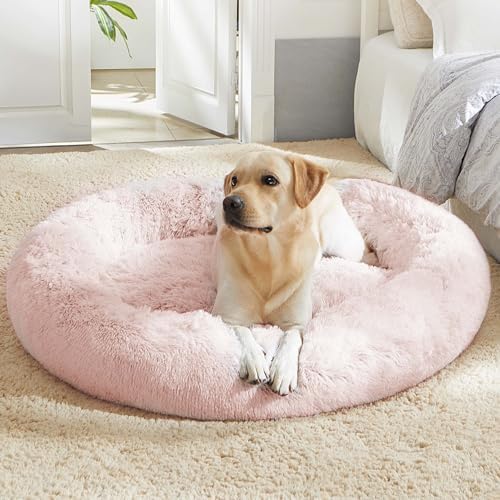 Western Home Calming Donut Large Dog Bed Pet Bed,36" Pink