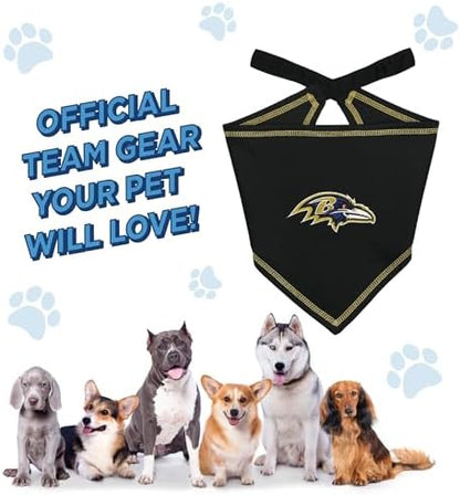 Pets First NFL Baltimore Ravens TIE Bandana, Size Small/Medium. Dog Bandana Scarf Bib for Pet Cat Dog. The Ultimate Game-Day, Party Bandana