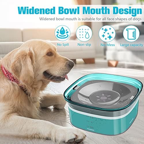 UPSKY 70oz Dog Water Bowl, No Spill Slow Drinking Feeder for Messy Drinker