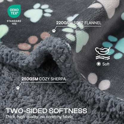 Luciphia Waterproof Dog Blanket Reversible Sherpa Fleece for Large Dogs Cat