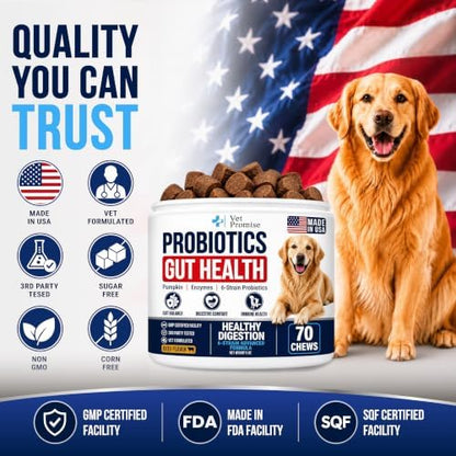 Probiotics for Dogs - Dog Probiotics with Digestive Enzymes, Soft Chews