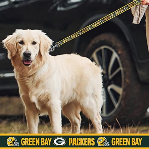NFL PET Leash Green Bay Packers Dog Leash, Large Football Team Leash for Dogs & Cats. A Shiny & Colorful Cat Leash & Dog Leash Licensed by The NFL