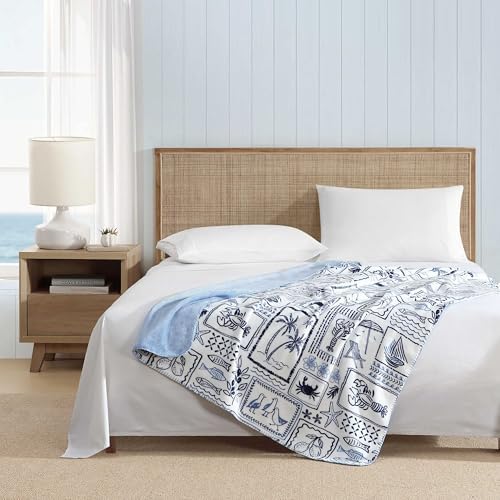 Nautica - Plush Fleece Throw Blanket for Bed or Couch, 50 x 60