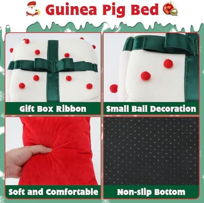YUEPET Christmas Guinea Pig Hideout, Christmas Pet Bed, Gift Box