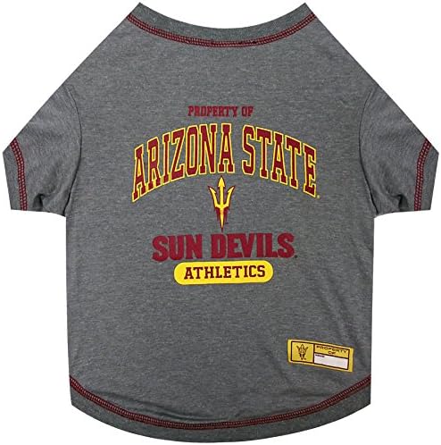 Pets First Collegiate ARIZONA STATE SUN DEVILS Dog T-Shirt, Medium. - Licensed Shirt for Pets Team Colored with Team Logos.- Premium Stretchable Materials for the Comfrot of your Dog & Cat.