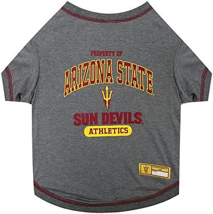 Pets First Collegiate ARIZONA STATE SUN DEVILS Dog T-Shirt, Medium. - Licensed Shirt for Pets Team Colored with Team Logos.- Premium Stretchable Materials for the Comfrot of your Dog & Cat.