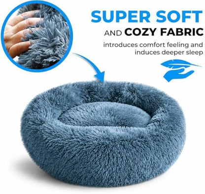 Whiskers & Friends Cat Beds for Indoor Cats & Small Dog, Fluffy Cat Bed