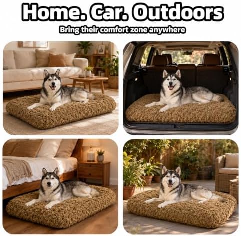 Dog Bed Large Size, Plush Washable Pet Bed Mat, Dog Crate Bed 41"x27"