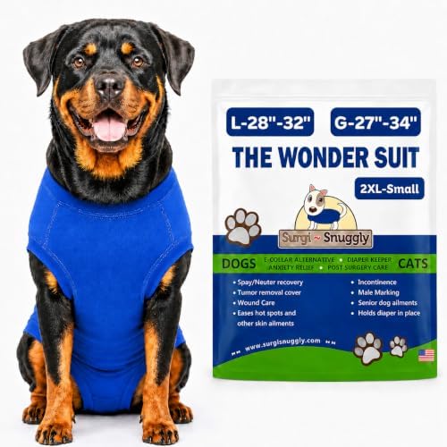 Surgi Snuggly Dog Surgery Recovery Suit, Cone Alternative, Spay/Neuter 2XLS