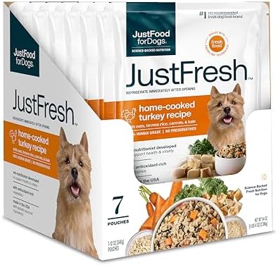 JustFoodForDogs JustFresh Fresh Wet Dog Food or Topper - Turkey, 7 Pack