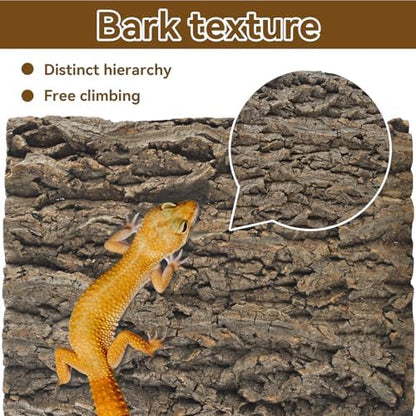 4PCS Reptile Tank Background,11.81 x 11.81 Inch Terrarium Cork Bark Background Bearded Dragon Tank Backdrop Natural Reptile Cork Bark Mat for Lizard Gecko Chameleon Tortoise Snake Spider Frog