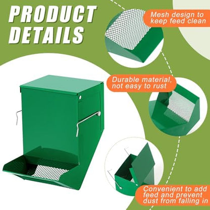 Maxcheck 2 Pcs Rabbit Feeder for Cages, 4.7 Inches, Mesh Bottom, Green