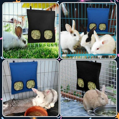 UPINS 2 Pack Guinea Pig Hay Feeder Bag,Bunny Rabbit Cage Bag Hanging Holder
