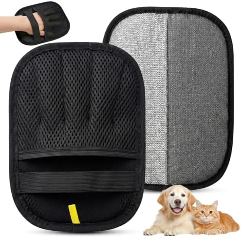Upgraded Pet Hair Removal Gloves - Electrostatic Grooming Five-Finger Reusable Fur Remover with Snug Elastic Wrist for Dogs and Cats, Magic Brush Pet Needs for Furniture Couch Carpet Clothes Car Seats