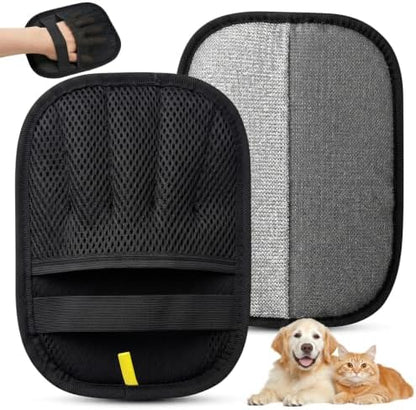 Upgraded Pet Hair Removal Gloves - Electrostatic Grooming Five-Finger Reusable Fur Remover with Snug Elastic Wrist for Dogs and Cats, Magic Brush Pet Needs for Furniture Couch Carpet Clothes Car Seats